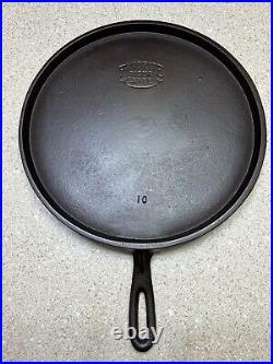 Vintage #10 Favorite Piqua Ware Cast Iron Round Smiley Skillet Griddle Restored