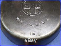 Vintage #10 Griswold #716 Cast Iron Skillet Frying Pan Large Logo Smooth Bottom