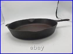 Vintage #12 14 Inch Skillet Cast Iron Pan Unmarked Wagner Made In U. S. A