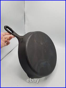 Vintage #12 14 Inch Skillet Cast Iron Pan Unmarked Wagner Made In U. S. A