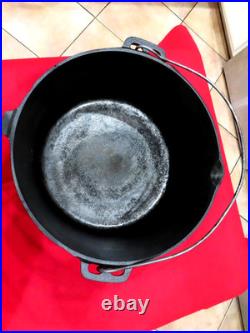 Vintage #12 Unmarked Cast Iron Dutch Oven Camping Fish Fryer WithO Lid L8.15