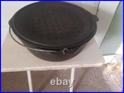 Vintage 13.5 Unmarked #12 DO MADE IN USA D 12 Cast Iron Dutch Oven Pot Vintage 13.5 Unmarked #12 DO MADE IN USA D 12 Cast Iron Dutch Oven Pot