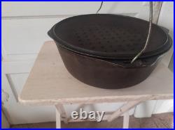 Vintage 13.5 Unmarked #12 DO MADE IN USA D 12 Cast Iron Dutch Oven Pot