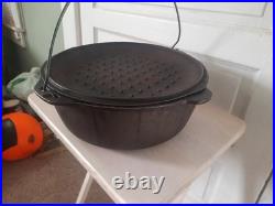 Vintage 13.5 Unmarked #12 DO MADE IN USA D 12 Cast Iron Dutch Oven Pot