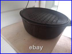 Vintage 13.5 Unmarked #12 DO MADE IN USA D 12 Cast Iron Dutch Oven Pot