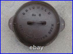 Vintage 1920 Griswold Cast Iron Dutch Oven No 8 1295 With Tite Top LID 25513