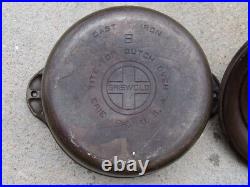 Vintage 1920 Griswold Cast Iron Dutch Oven No 8 1295 With Tite Top LID 25513