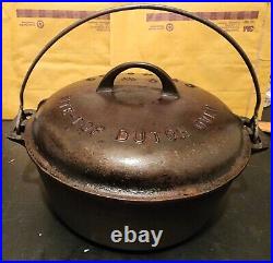 Vintage 1930's Griswold Cast Iron No. 8 Tite-Top Dutch Oven 833B with Lid 2551B