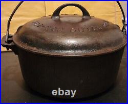 Vintage 1930's Griswold Cast Iron No. 8 Tite-Top Dutch Oven 833B with Lid 2551B