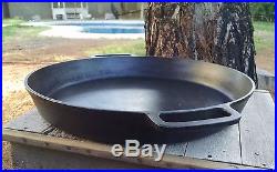 Vintage 20 Lodge Cast Iron Double Handled Hotel Pan with Heat Ring EUC Skillet