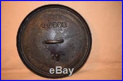 Vintage 3 Footed Lodge Cast Iron Dutch Oven No. 14 Cooking Pot with Lid Seasoned