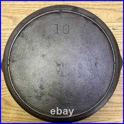 Vintage 3 Notch Lodge #10 Cast Iron Skillet Heat Ring Restored