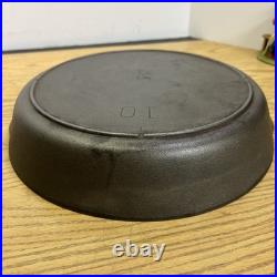 Vintage 3 Notch Lodge #10 Cast Iron Skillet Heat Ring Restored