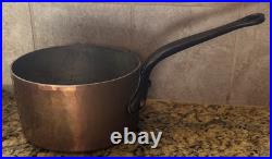 Vintage 7 French Hammered Copper Heavy (4lb 10 Oz) Saucepan Beautiful