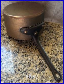 Vintage 7 French Hammered Copper Heavy (4lb 10 Oz) Saucepan Beautiful