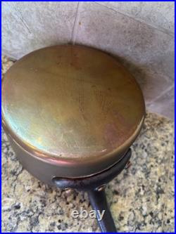Vintage 7 French Hammered Copper Heavy (4lb 10 Oz) Saucepan Beautiful