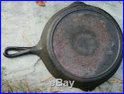 Vintage # 9 Griswold Slant Logo Erie 710 X Cast Iron Skillet Heat Ring