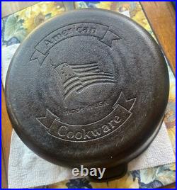 Vintage AB&I Cast Iron Dutch Oven Skillet American Cookware Made In USA Flag