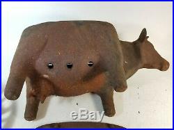 Vintage Antique Cast Iron Cow Bull Barbecue Grill Small Charcoal Hibachi BBQ
