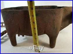 Vintage Antique Cast Iron Cow Bull Barbecue Grill Small Charcoal Hibachi BBQ