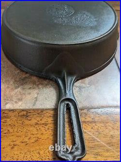 Vintage Antique Wapak Indian Head Hollow Ware #8 Cast Iron Skillet 10