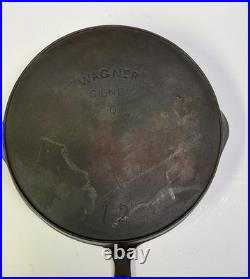 Vintage Arc/Straight, High WAGNER Sidney O No 12 Cast Iron Skillet 1915-1920
