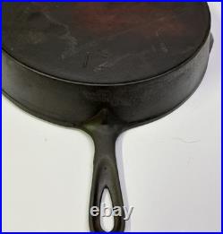 Vintage Arc/Straight, High WAGNER Sidney O No 12 Cast Iron Skillet 1915-1920