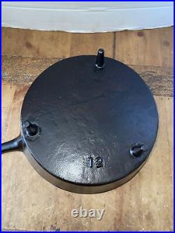 Vintage Cast Iron 12 Spider Skillet Lid Long Handle 3 Leg Restored Seasoned READ