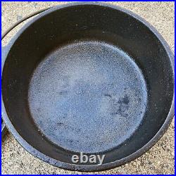 Vintage Cast Iron 3 Footed Dutch Oven 8 CO H Flat Top Lid Made in USA Camp Fire