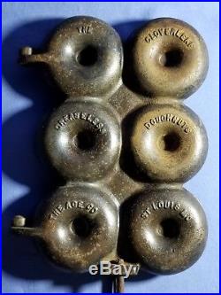 Vintage Cast Iron Doughnut/Donut Maker The Cloverleaf The Ace Co. St Louis MO