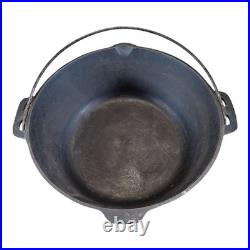 Vintage Cast Iron Dutch Oven No. 8 (10 5/8?) with Lid & Bail Handle USA M38