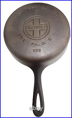 Vintage Cast Iron Griswold #6 Large Logo Pan 699 REALLY NICE Smooth Light