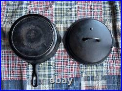 Vintage Cast Iron Griswold Iron Mountain No. 8 Chicken Pan 1034 Lid 1035