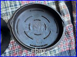 Vintage Cast Iron Griswold Iron Mountain No. 8 Chicken Pan 1034 Lid 1035