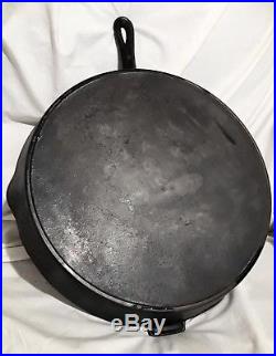Vintage Cast Iron Large 14 Skillet Pan Diamond Logo CHF Not Griswold Sits Flat