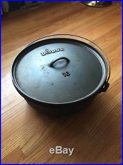 Vintage Cast Iron Lodge 16 Camp Oven / Dutch Oven Discontinued