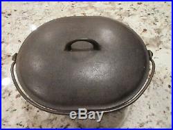 Vintage Cast Iron Oval Roaster Dutch Oven 1301 Unknown Wagner Griswold