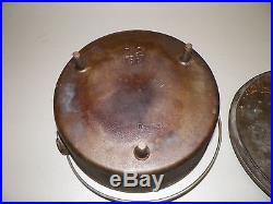 Vintage Cast Iron Short Legged Dutch Oven #12 With LID & Handle Heavy 12 1/2