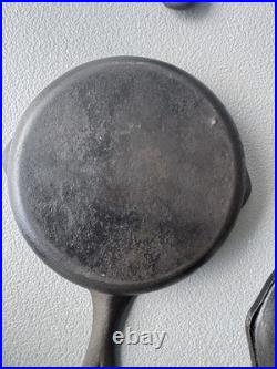 Vintage Cast Iron Skillet Lot 7 Pans + Grill Pan + Griddle Press Made in USA