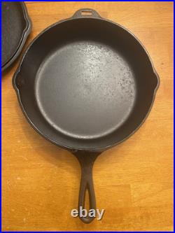 Vintage Cast Iron Wagner Ware 5 Star HINGED Skillet & Lid Set 1403c