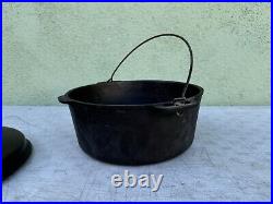 Vintage Cast Iron Wagner Ware Sidney -O- 1268 J Dutch Oven with Lid 10 Excellent