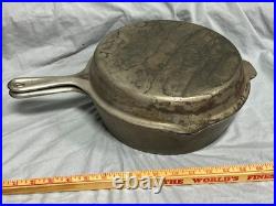 Vintage Cast Iron Wagner Ware Sidney O 1401-C Double Skillet Nickel Plated Set