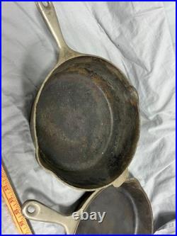 Vintage Cast Iron Wagner Ware Sidney O 1401-C Double Skillet Nickel Plated Set