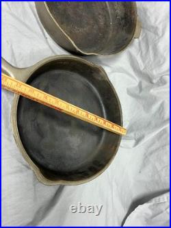 Vintage Cast Iron Wagner Ware Sidney O 1401-C Double Skillet Nickel Plated Set