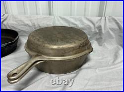 Vintage Cast Iron Wagner Ware Sidney O 1401-C Double Skillet Nickel Plated Set
