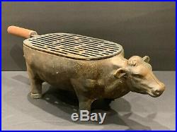 Vintage Cow Charcoal Cast Iron Grill