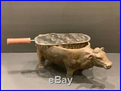 Vintage Cow Charcoal Cast Iron Grill