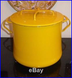 Vintage Dansk Kobenstyle Cast Iron And Enamel 8 Qt Yellow Stock Pot France
