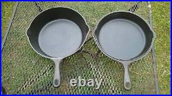 Vintage Double Cast Iron Skillet Chicken Fryer With Skillet Lid Restored