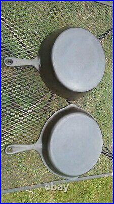 Vintage Double Cast Iron Skillet Chicken Fryer With Skillet Lid Restored